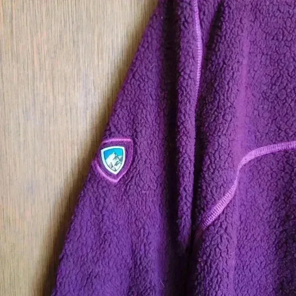 Kuhl Sweatshirt Womens Medium Purple Fleece Pullover 1/4 Snap Avalon Sweater - Picture 4 of 10